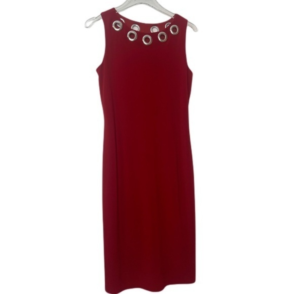 Joseph Ribkoff Sleeveless Red Sheath Dress Stretch